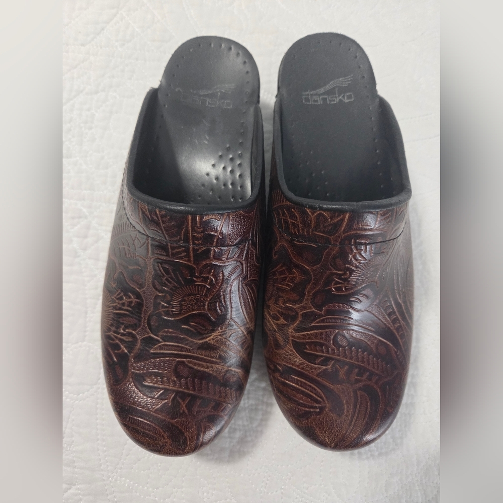 Dansko Brown Embossed Leather Shoes